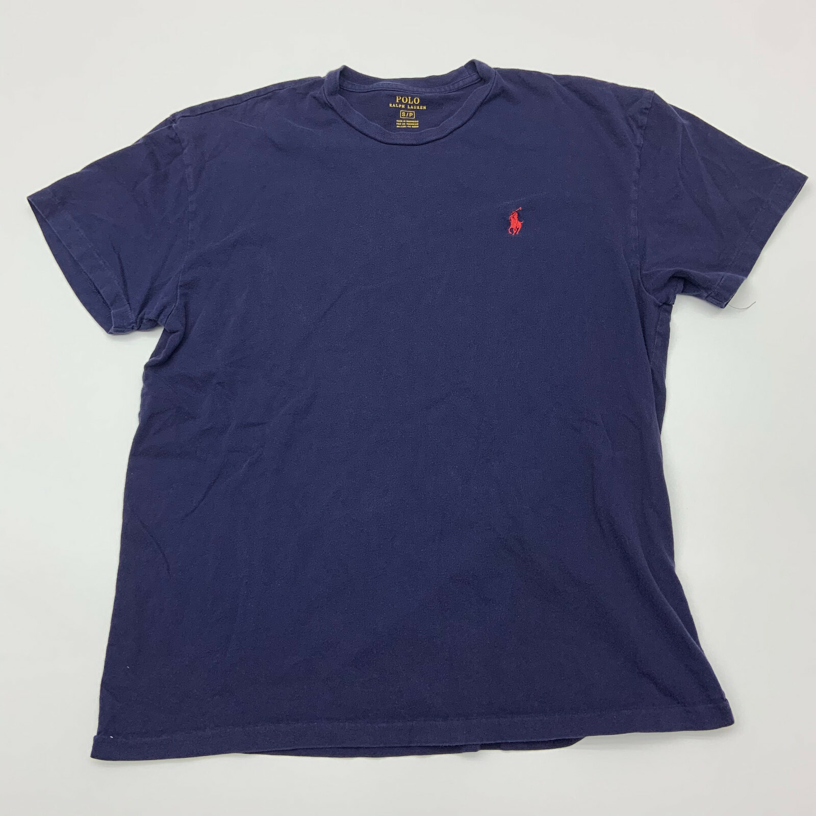 Polo Ralph Lauren camicia uomo piccola blu manica corta rosso pony casual