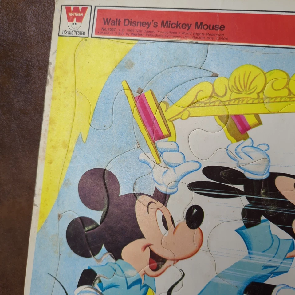 Walt Disney Mickey Mouse 4557 Vintage 1969 Whitman Frame Tray Puzzle Complete - Image 2 of 4