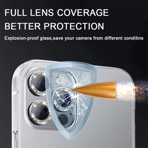 Lente Metal Anillo Protector Vidrio Para iPhone 15 Pro Max 11 13 12 Pro Max 14 Plus - Imagen 11 de 12