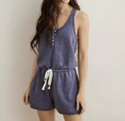 Aerie Blue Button Down Adjustable Waist Soft, Cozy, Loungewear Romper Size XXL — photo 1