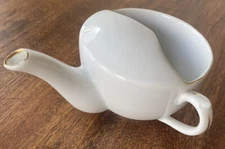 ANTIQUE MARKED FOREIGN PORCELAIN CERAMIC GOLD DECORATED INVALID FEEDER PAP