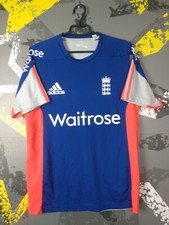 England Team Jersey Cricket Shirt Blue Adidas Mens Size M ig93