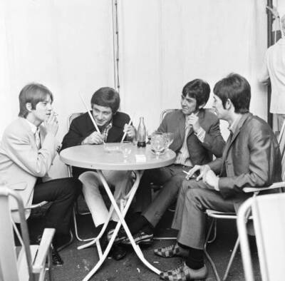 The Small Faces relax back stage at the 6th National Jazz and Blue- Old Photo