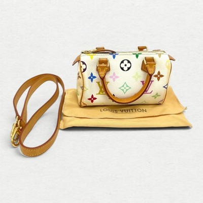 Louis Vuitton M92645 Monogram Canvas Hand Bag Mini Speedy Bag Blanc Multicolor