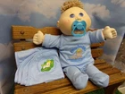 CABBAGE PATCH KID DOLL  BABYLAND GENERAL EXCLUSIVE BABY boy PACI BLUE W/BLANKET