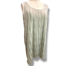 Size 2X Daisy Fuentes Woman Shift Tunic Dress Metallic Overlay