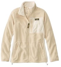 L.L. Bean Mountain Classic Windproof Fleece Jacket Coat Natural Medium