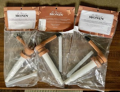 LOT of 3 Monin BPA-Free Pumps for 64 oz Caramel Dulce de Leche Sea Salt Caramel