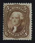 CKStamps: US Stamps Collection Scott#76 5c Jefferson Unused Regum