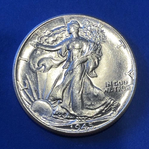 1945 Walking Liberty Half Dollar Pristine Gem BU  Gorgeous Uncirculated Gem