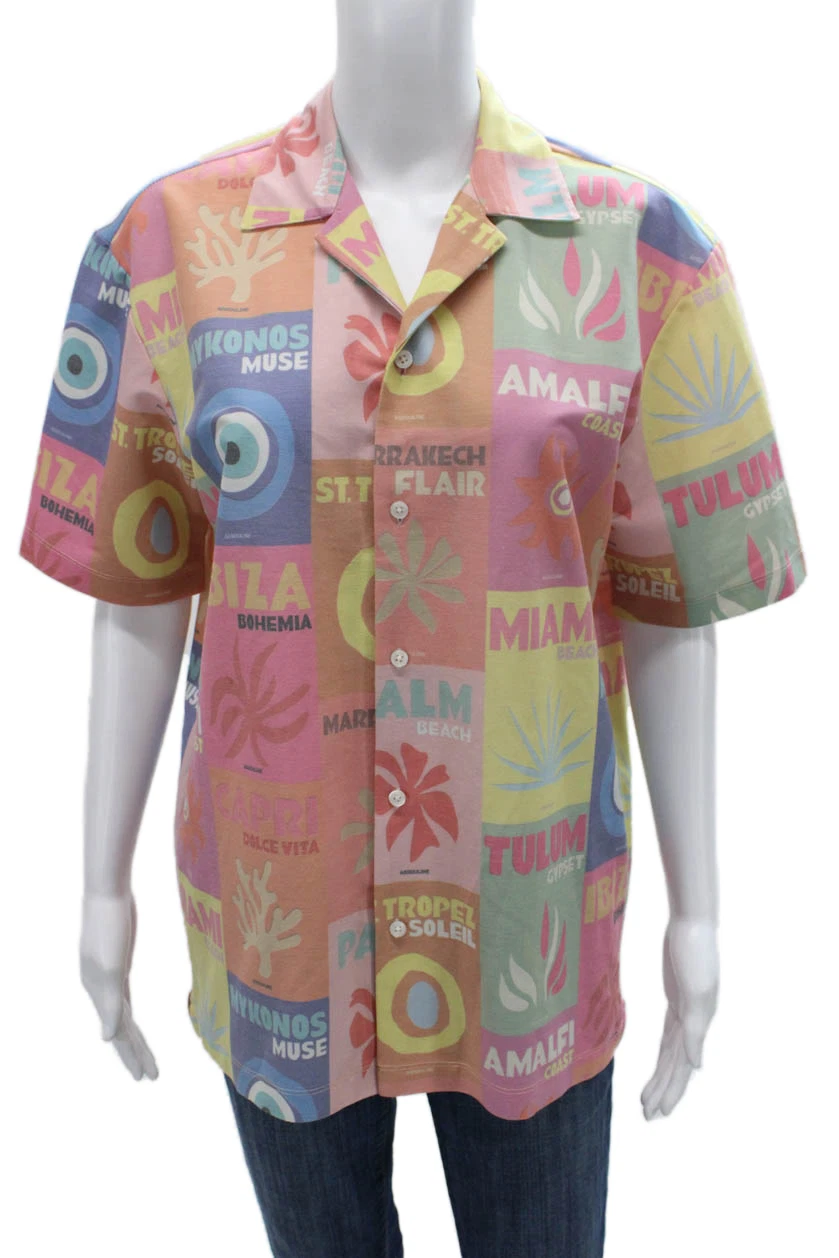 Zara Unisex Adults Basic Multicolor Geometric Collared Button-Up Top Size S
Opens in a new window or