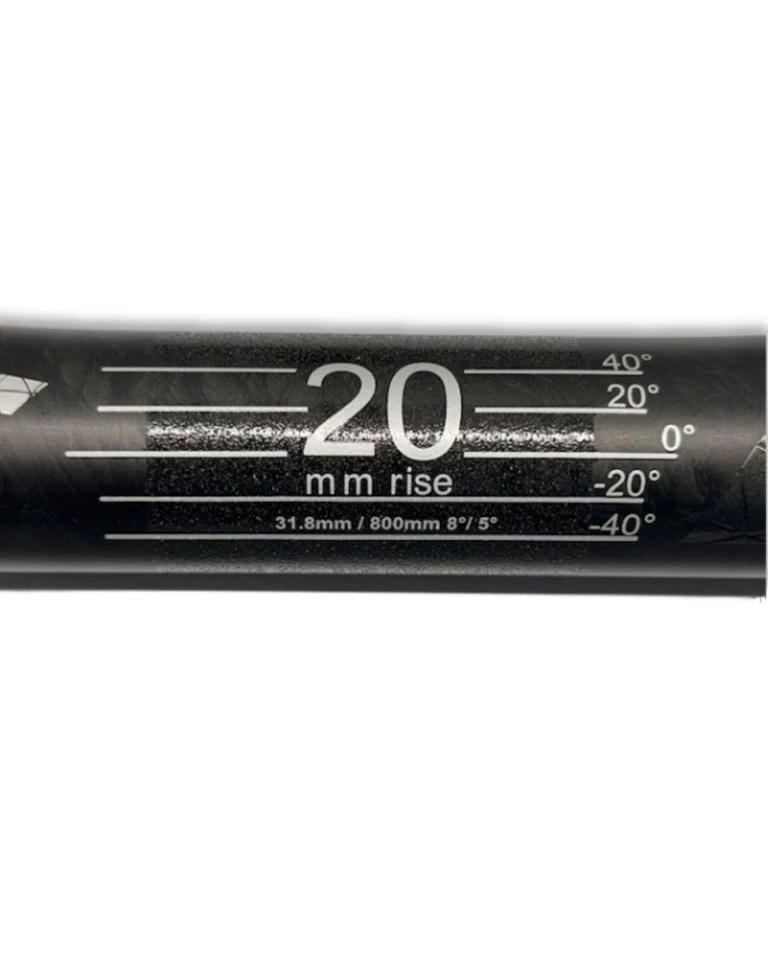 FSA Gradient Carbon MTB Riser Handlebar 31.8 Clamp 20mm Rise 800mm Black 220g - Image 2 of 4