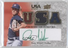 2008 Upper Deck USA Baseball Teams Green Ink 1/2 Ryan Weber #18U-RW Auto 0f8