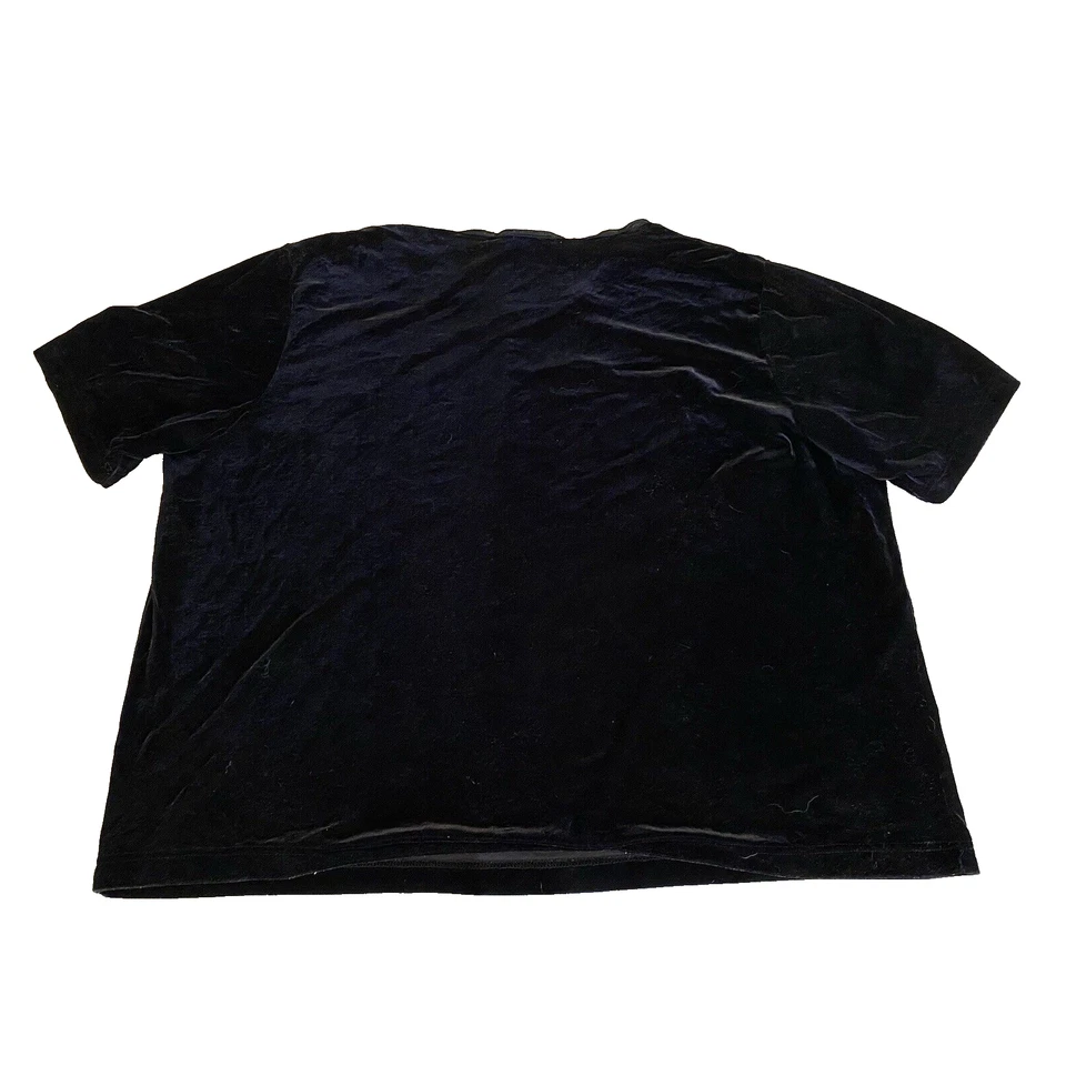 Blusa de terciopelo negra informal Leslie Fay de colección para mujer más 3X pulóver elástico Top Foto 2 de 4