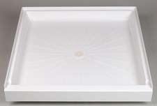 Piso de ducha Mustee 4242M 42"x42" fibra de vidrio moldeada 2" centro de drenaje