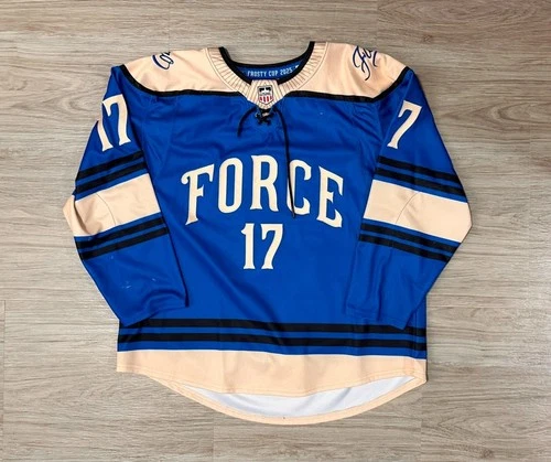 Game Worn Used Fargo Force USHL Hockey Jersey Cullen Moorhead Minnesota Gophers