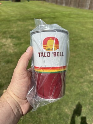 Taco Bell Decades 20 Oz Cup Metal Collectors Edition 80s Tumbler Bottle Pin New
