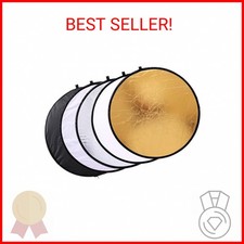 43"/110cm 5-in-1 Light Reflector for Photography Collapsible Multi-Disc Round wi