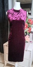 Womens Forever 21 Burgundy Velvet Look & Feel Sleeveless Knee Length Dress Sz 1X