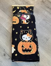 2025 Hello Kitty Halloween Pumpkin Witch Super Soft Knit Throw Blanket VIRAL