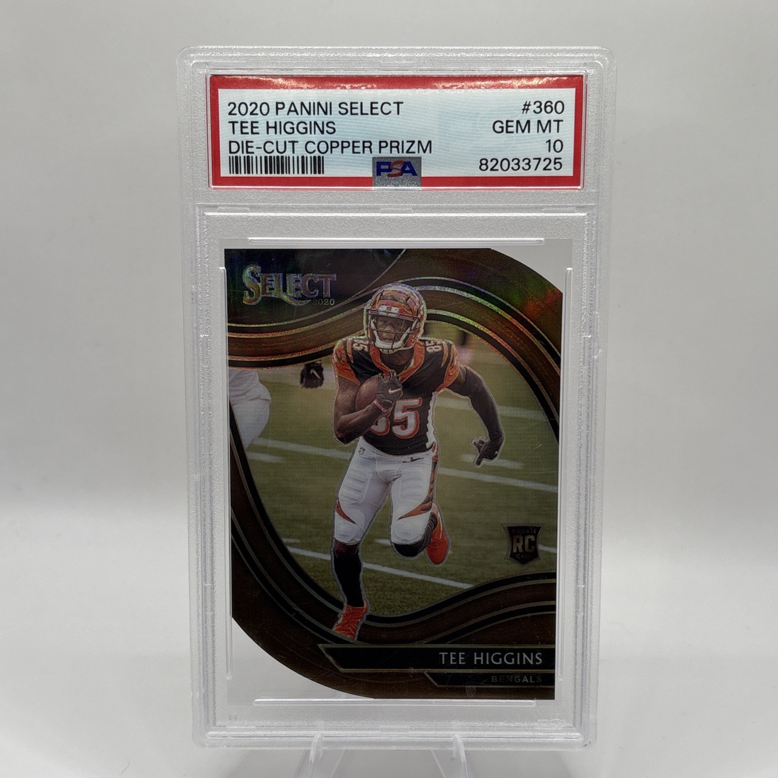Tee Higgins 2020 Select Field Level Rookie Copper Die Cut Prizm #/355 PSA 10 GEM