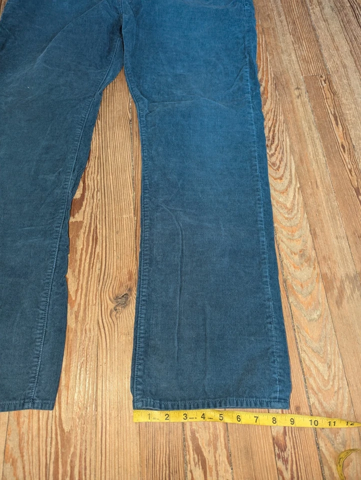 J Crew Vintage Slim Straight Corduroy Pants Size 38x31 Blue Flat Front - Image 2 of 4
