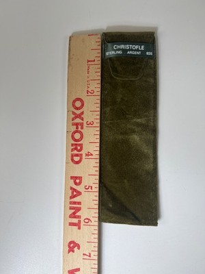 Christofle Sterling Silverware 6  Green Felt Pouch