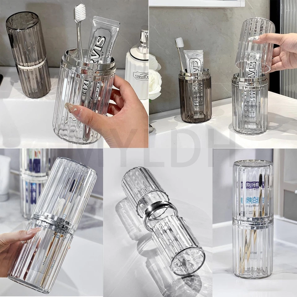 Vaso de viaje para cepillos de dientes, soporte para cepillos de dientes con grifo Foto 4 de 4