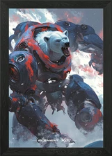 Element Wars - Polar Bear Mech Framed Wall Art Poster Canvas Print Picture
