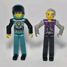 Vintage LOT Of (2) LEGO Technic Cyber Strikers 8257 Figures - Retired Rare VISOR