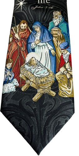 Noel Holiday Collection Men's Neck Tie John 3:16 - Picture 3 of 6