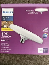 PHILLIPS Wide Surface LED 125w 26w LED Medium Base Screw into socket