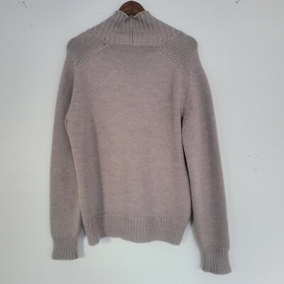 Zanone Tan Knit Wool Cardigan Made In Italy 100% Lambswool Medium 