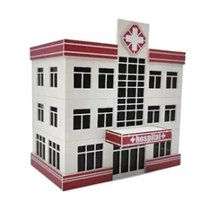 1/87 HO Scale Buildings Model Railroad Scenery Modern Hospital Centre House 12cm