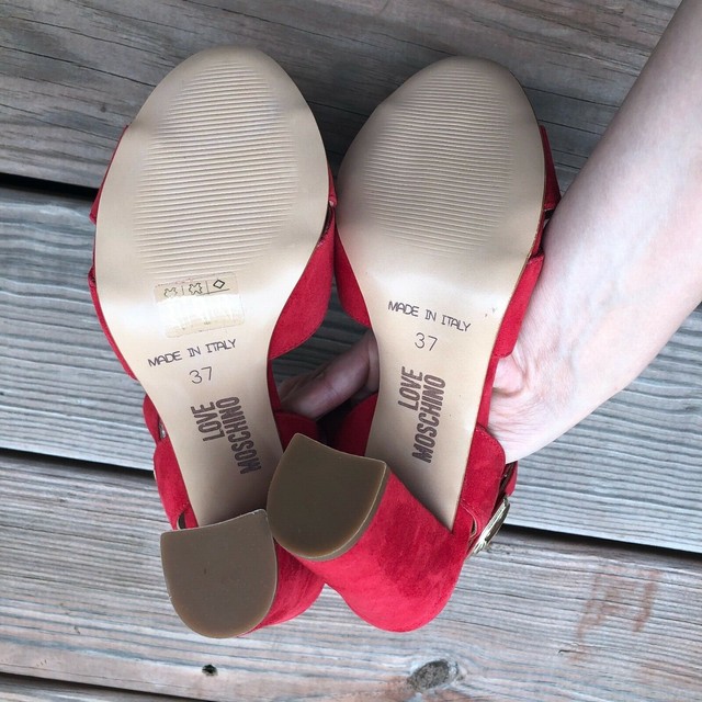 moschino red heels