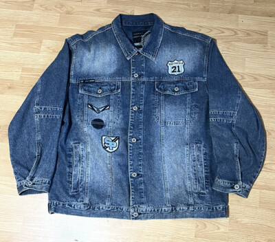 Vintage Southpole Denim Jacket XL Mens Embroidered Logo Y2K