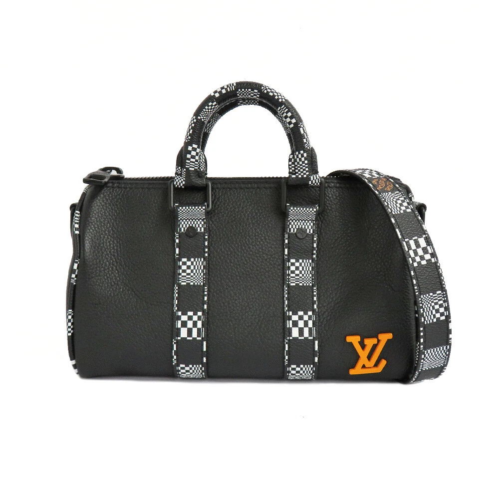 Louis Vuitton Keepall Virgil Abloh Damier distorted Black White