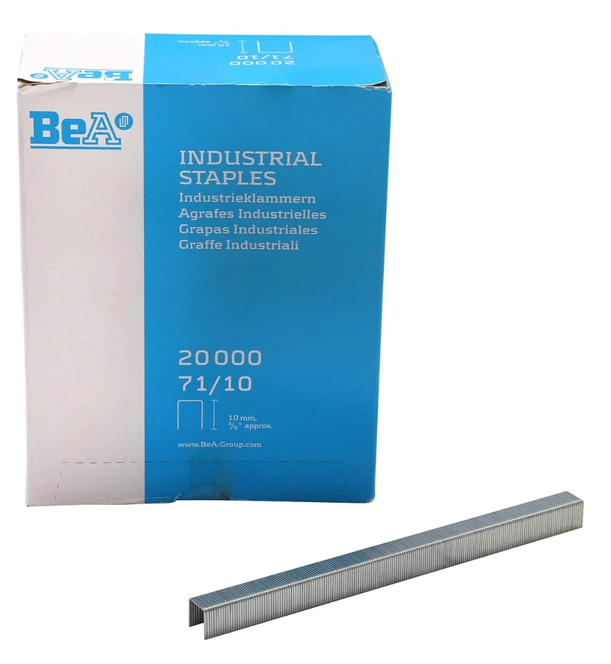 12 Boxes BeA 71/10 3/8" 71 Series Staples for 21671B & 21671B-ALM, 20,000/Box