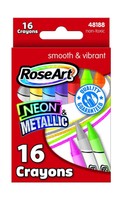 Roseart 16-color Neon/metallic Crayons Assorted Colors Cxw85 Free Shipping Roseart 16-color Neon/metallic Crayons Assorted Colors Cxw85 Free Shipping