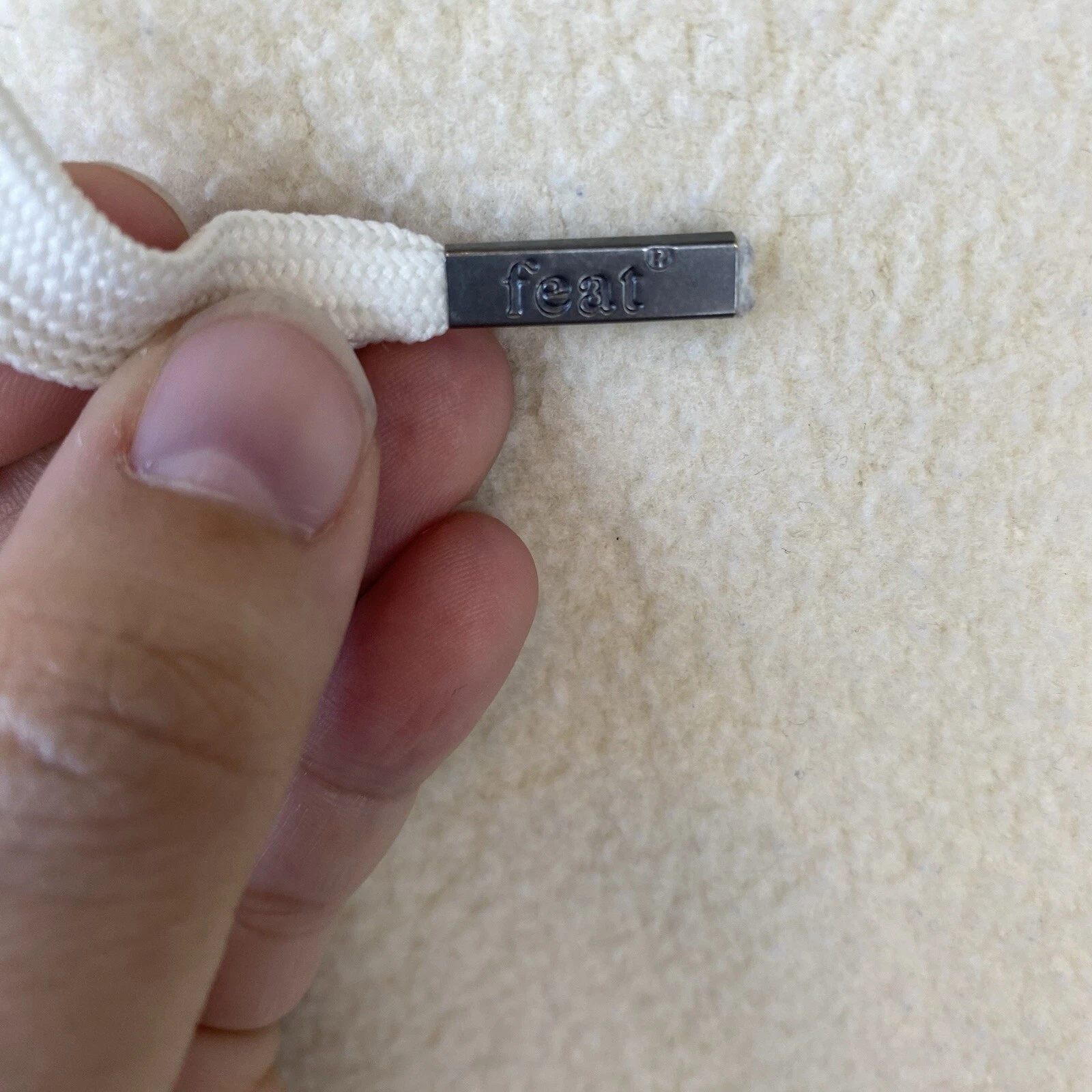 VETEMENTS Feat BlanketBlend Pullover Felpa con Cappuccio Latte d'Avena Taglia Media