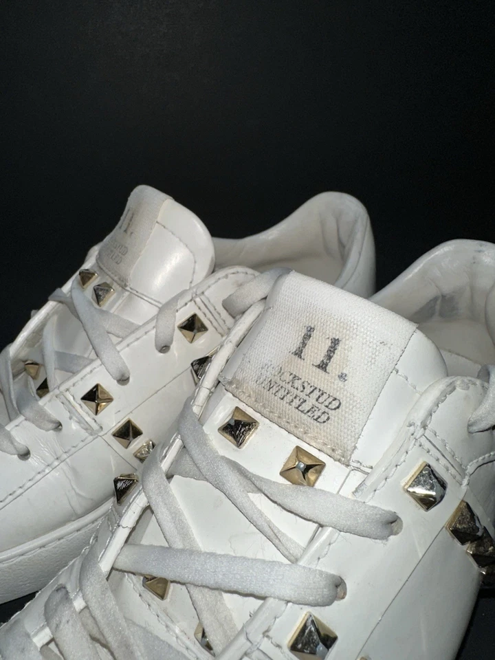 Valentino Garavani Rockstud Untitled Sneaker In White Calfskin Leather Size 38 - Image 2 of 4
