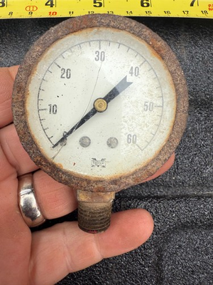 #ad Rusty Marshalltown 0–60 PSI Pressure Gauge Industrial Decor Steampunk Part $23.47