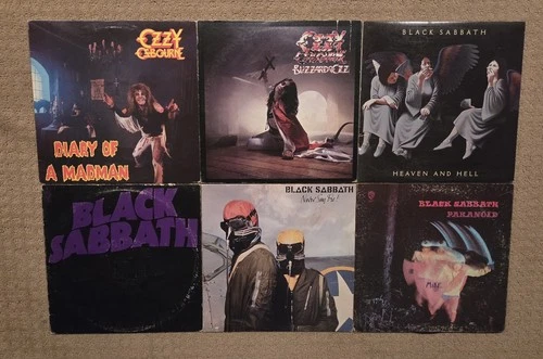 Lot of 6 Black Sabbath Ozzy Osbourne vinyl record albums Hard Rock Heavy Metal