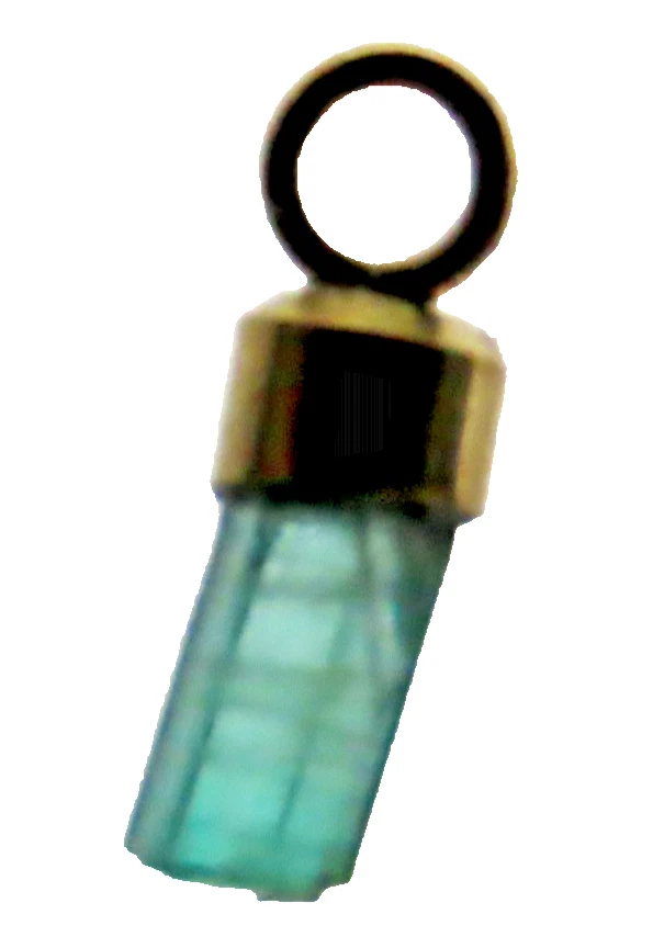 Colgante de esmeralda natural en bruto, prisma exagonal en oro 18 cts - Imagen 3 de 4