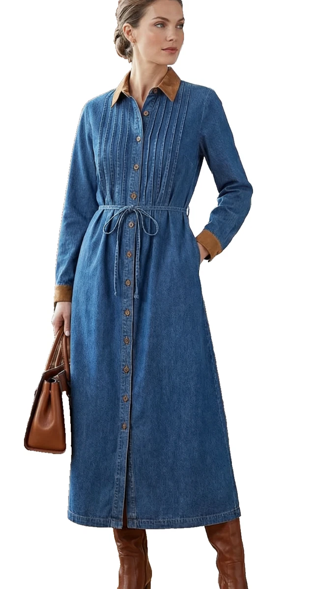 designer dresses for a special occasion Full Size Button-Down Maxi Denim Dress Plus Size Light Blue / M