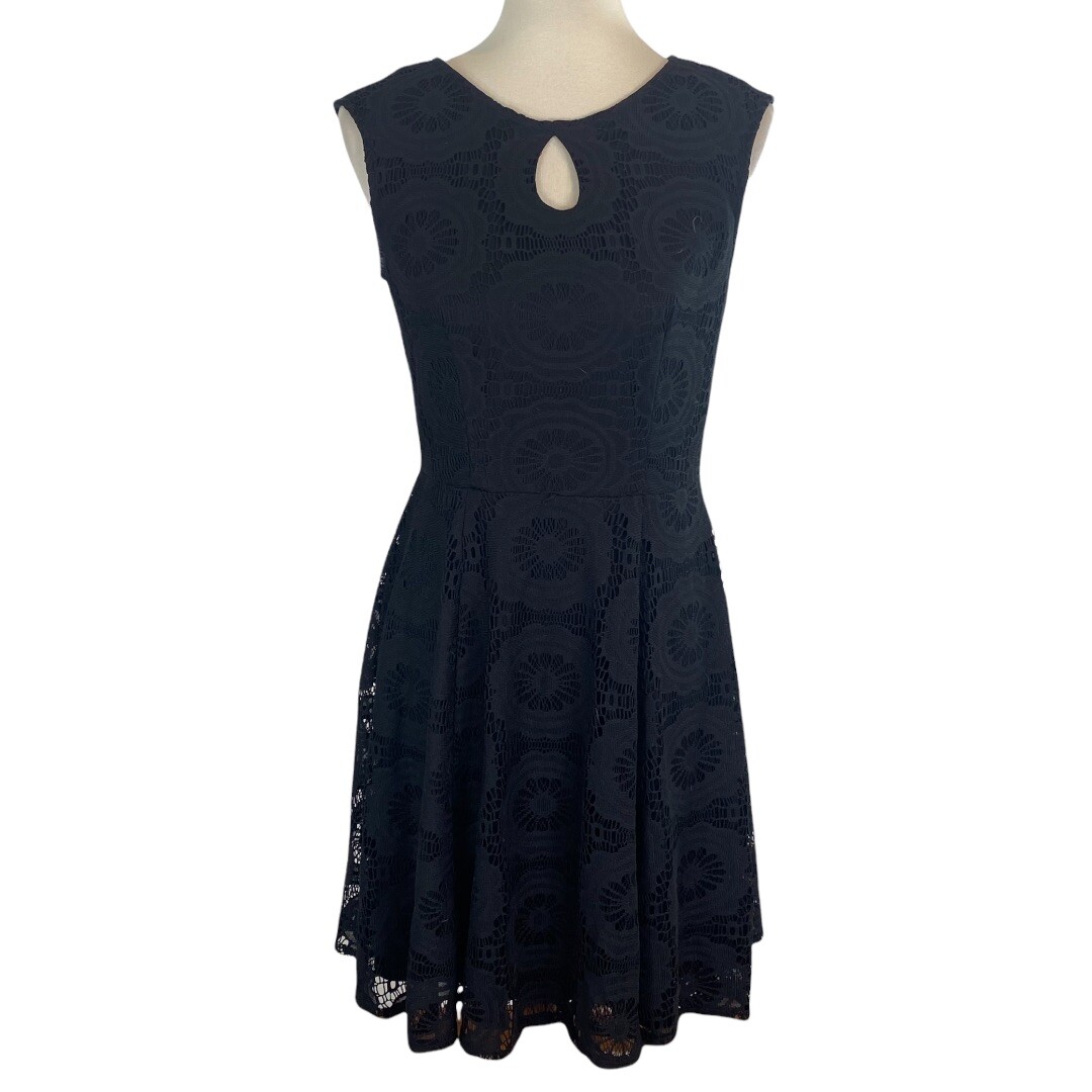 london times crochet dress London Times Woman Dress Teal Lined Crochet Overlay Sleeveless Size 18W *no belt