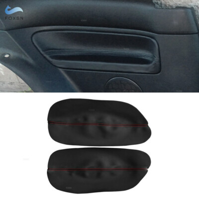 2x Rear BLACK Door Panel Armrest Leather Trim Cover For VW Golf 4 MK4 1998-2005