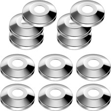 12 Pack Chrome Plated Escutcheon Plates for 5/8" Plumbing Pipes