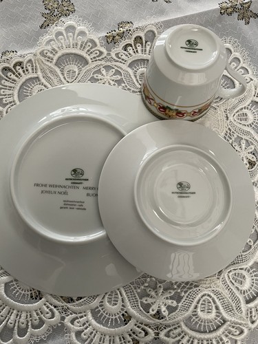 Hutschenreuther Porzellan Louvre 3 teiliges Kaffeegedeck Frohe Weihnachten - Bild 5 von 5