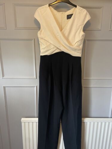 Max Mara pianoforte Cream And Black Jumpsuit UK 8  - Afbeelding 1 van 10